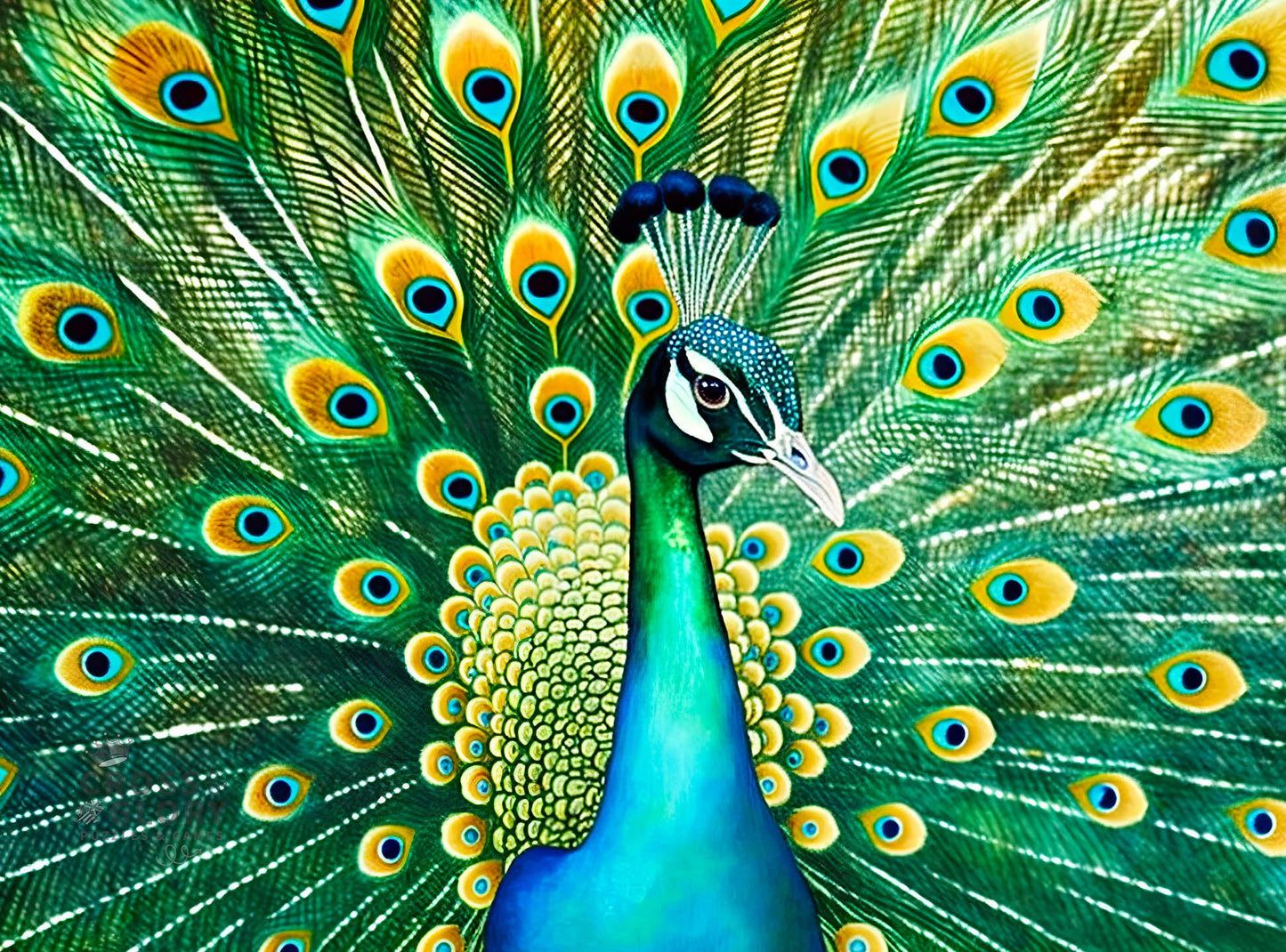 Peacock Puzzle – Emerald Peacock – 1000 Piece Jigsaw Puzzle featuring beautiful artwork of a vibrant emerald peacock with a satin finish, premium quality, dust free, eco-friendly design, perfect for 1000 piece jigsaw puzzles for adults.