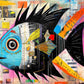 Abstract angelfish artwork featuring vibrant colors and geometric shapes, part of the Fish Puzzle – Angelfish Abstract – 1000 Piece Jigsaw Puzzle, with beautiful satin finish and premium quality.