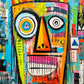 Abstract colorful mask artwork with bold geometric shapes and vibrant patterns, featured on the Art Puzzle – Crowned Canvas: Mask Majesty – 1000 Piece Jigsaw Puzzle, 1000 piece jigsaw puzzles for adults with beautiful artwork, satin finish, premium quality, dust free, eco-friendly.