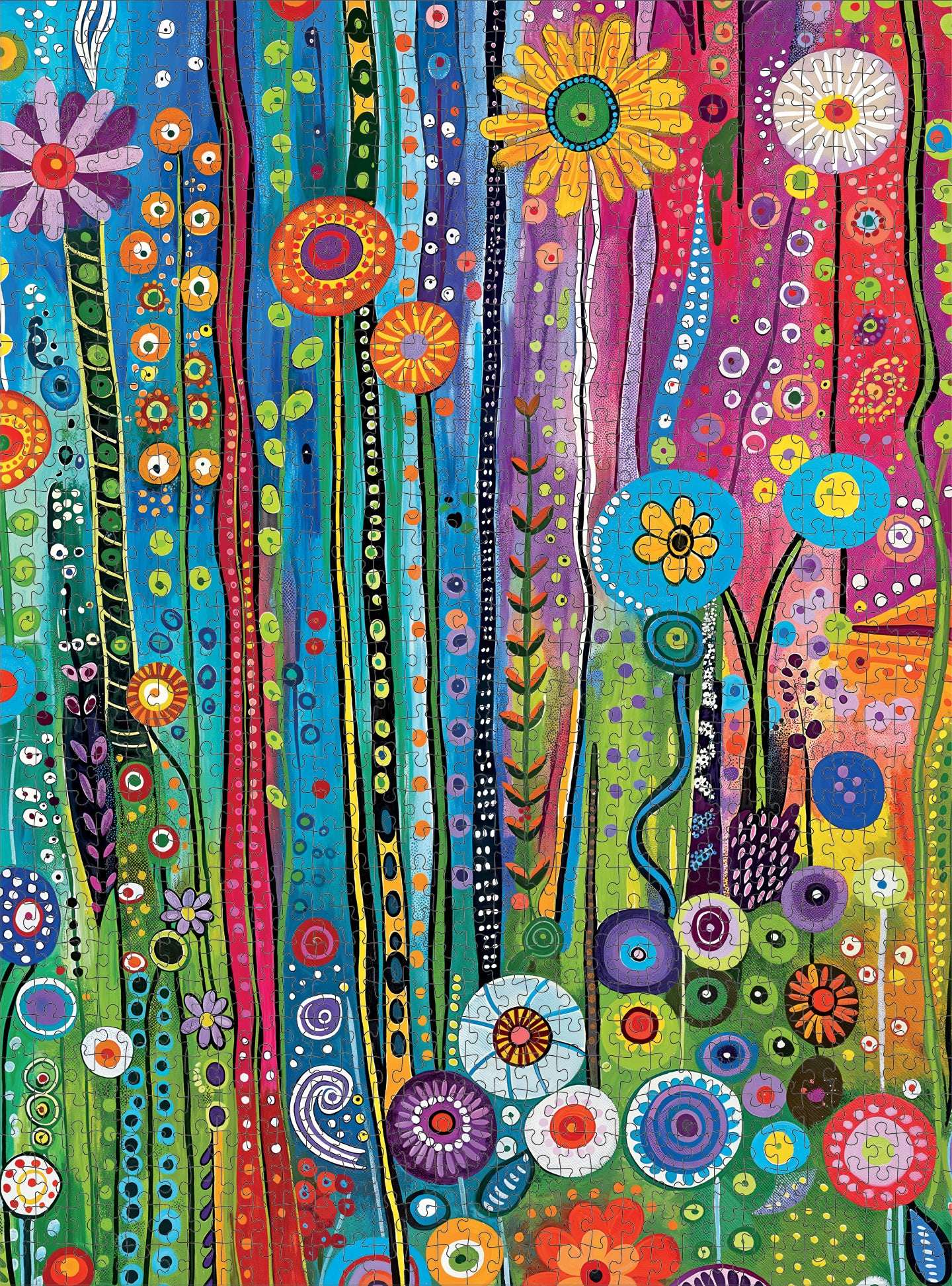 City Jigsaw Puzzle – Daisy Streets and Rainbow Skies – 1000 Piece Jigsaw Puzzle