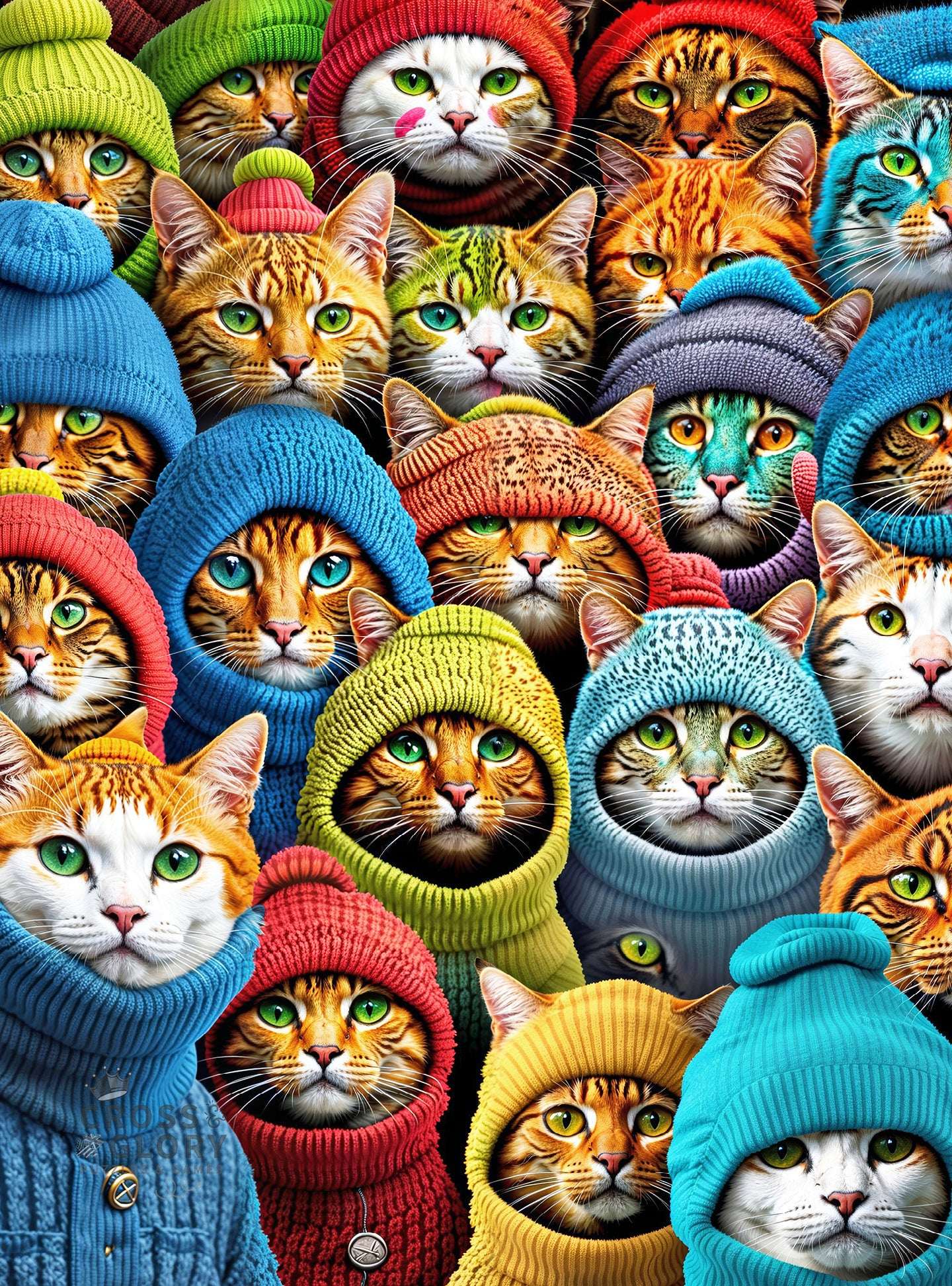 Cat Puzzle – Whiskered World: A Kitty Kaleidoscope – 1000 Piece Jigsaw Puzzle