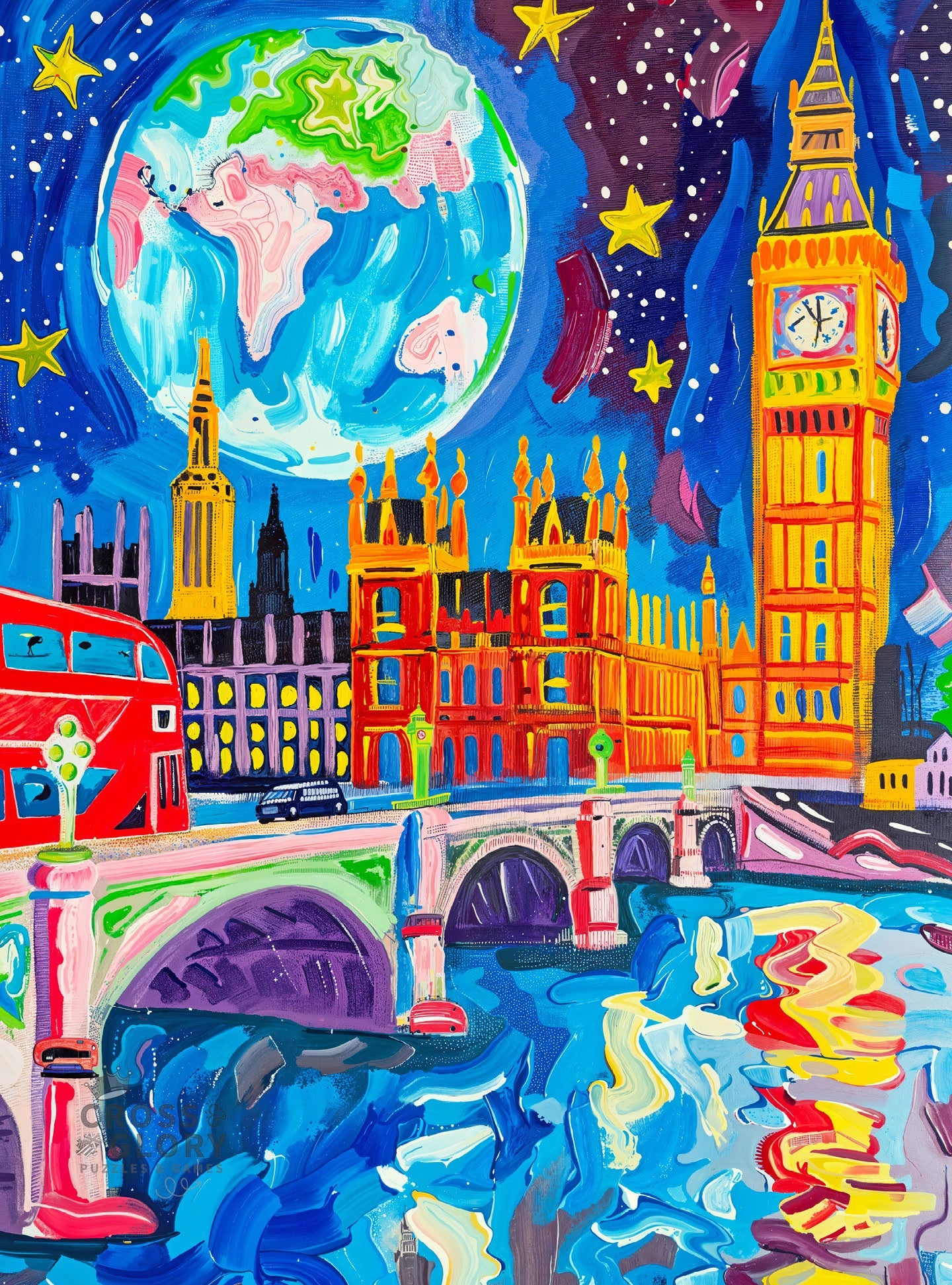London Jigsaw Puzzle – Starry Night in London – 1000 Piece Jigsaw Puzzle