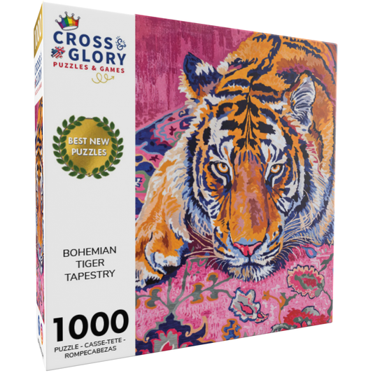 Art Puzzle – Bohemian Tiger Tapestry – 1000 Piece Jigsaw Puzzle