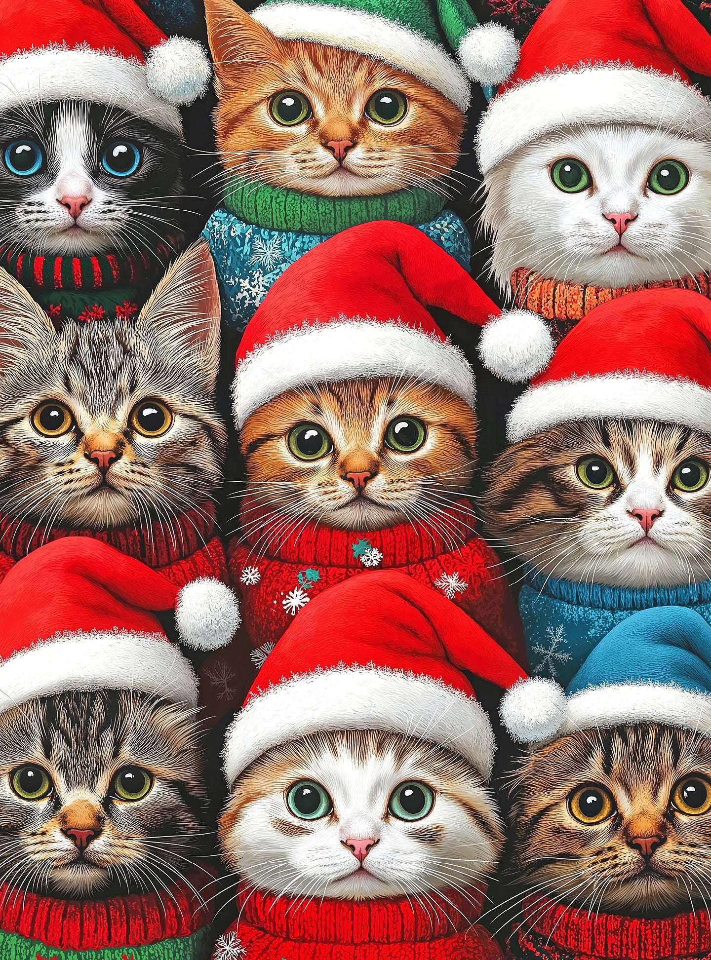 Cat Puzzle – Whisker Wonderland: Holiday Cats Edition – 1000 Piece Jigsaw Puzzle