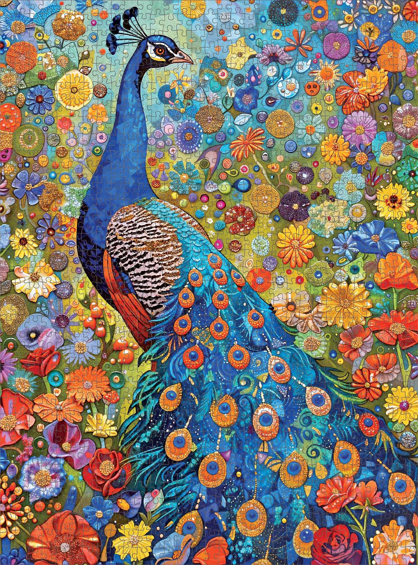 Peacock Puzzle – Peacock Noir – 1000 Piece Jigsaw Puzzle