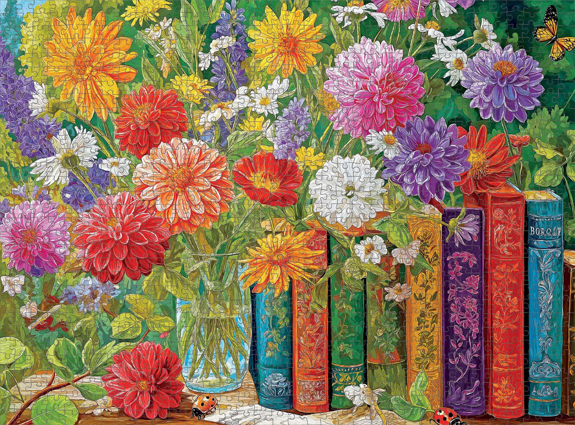 Book Lover Puzzle – Petals Between the Pages – 1000 Piece Jigsaw Puzzle