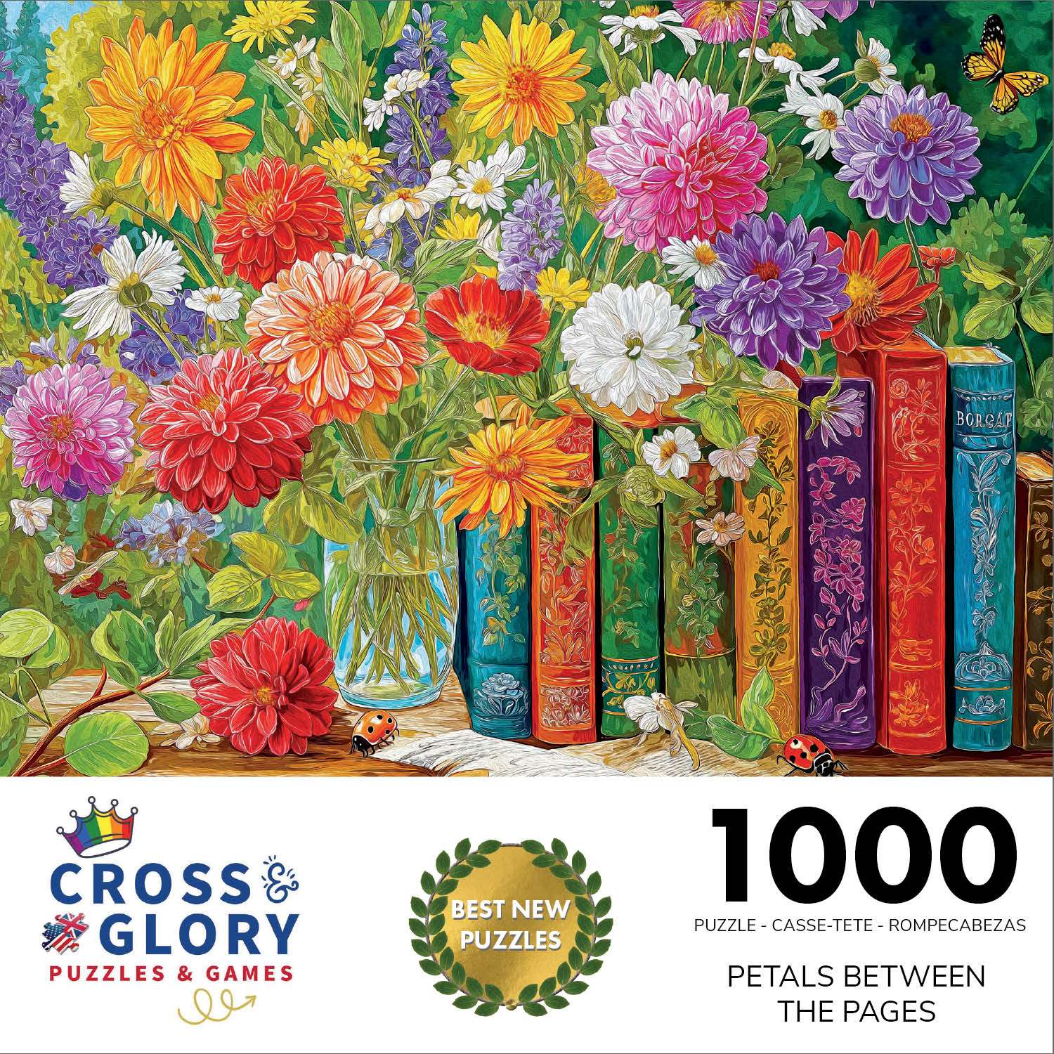 Book Lover Puzzle – Petals Between the Pages – 1000 Piece Jigsaw Puzzle