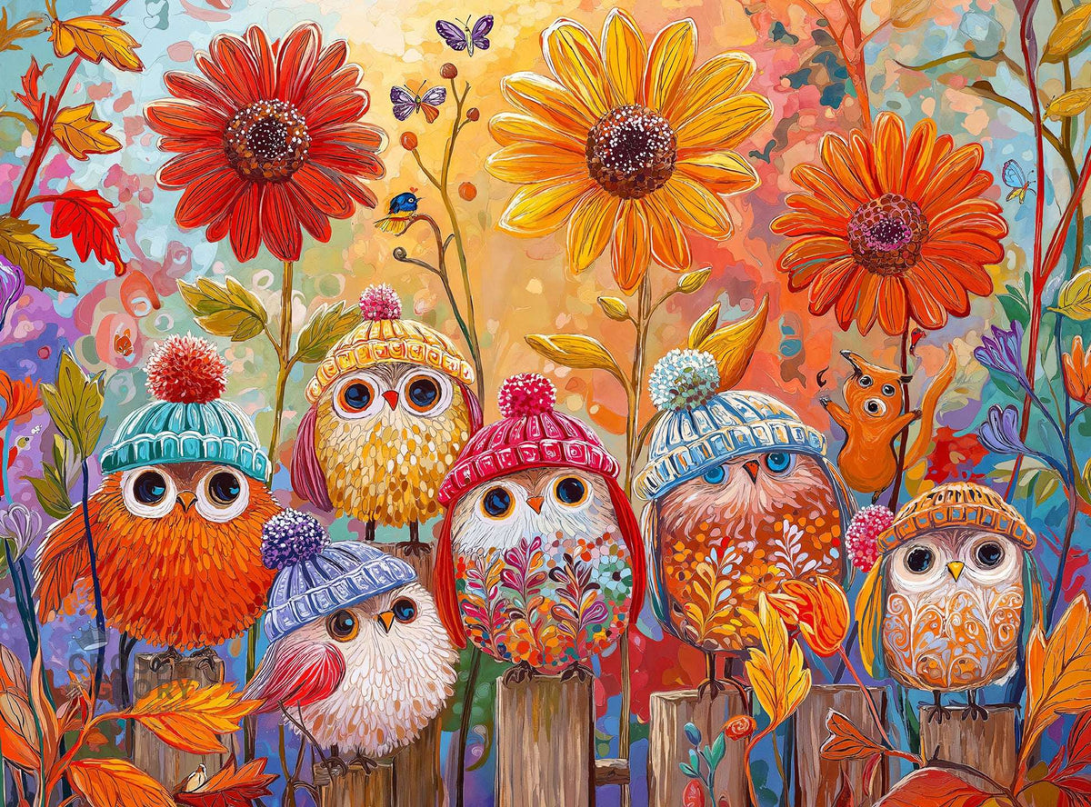 Owl Puzzle – A Cozy Little Parliament – 1000 Piece Jigsaw Puzzle
