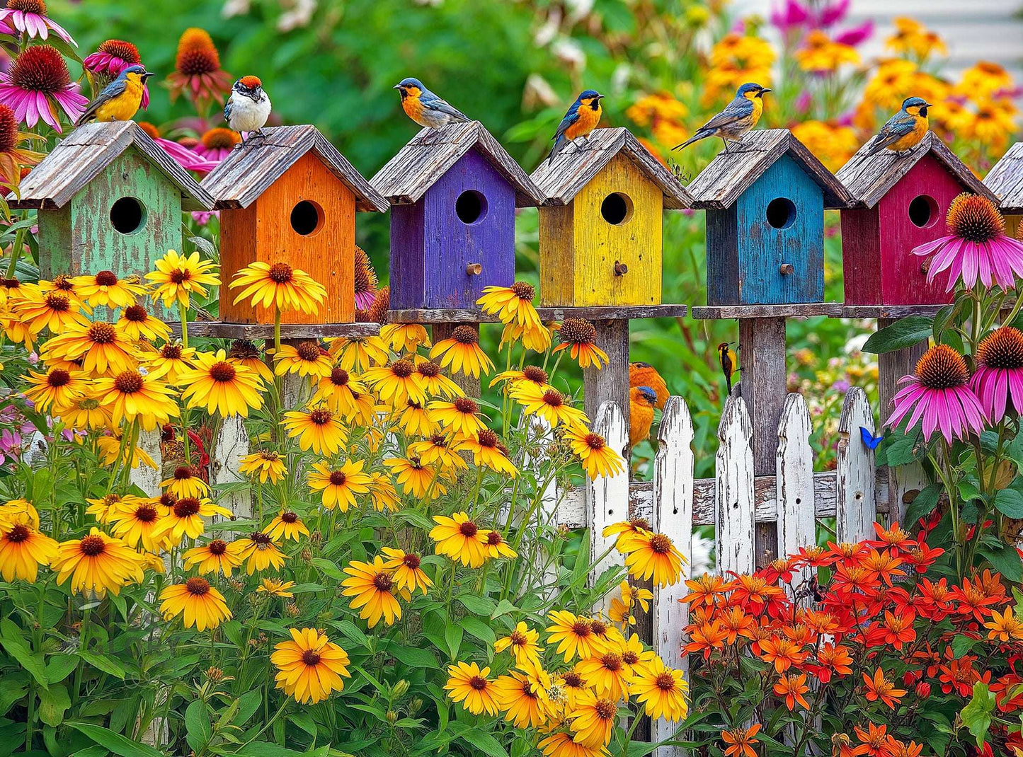 Art Puzzle – A Fence Full of Song – 1000 Piece Jigsaw Puzzle