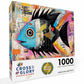 Box of Fish Puzzle – Angelfish Abstract – 1000 Piece Jigsaw Puzzle featuring beautiful abstract angelfish artwork with a satin finish, premium quality materials, and dust-free eco-friendly design, ideal as 1000 piece jigsaw puzzles for adults.