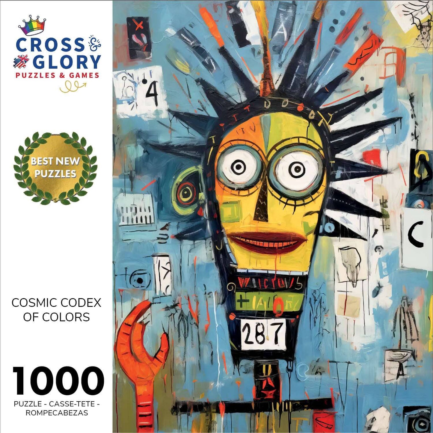 Art Puzzle – Cosmic Codex of Colors – 1000 Piece Jigsaw Puzzle featuring beautiful abstract artwork with vibrant colors, satin finish, premium quality, dust free, eco-friendly, ideal 1000 piece jigsaw puzzles for adults.