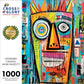 Art Puzzle – Crowned Canvas: Mask Majesty – 1000 Piece Jigsaw Puzzle featuring vibrant abstract mask artwork with beautiful colors and satin finish, 1000 piece jigsaw puzzles for adults.