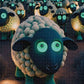 Detailed assembled Art Puzzle – Henry and The Herd – 1000 Piece Jigsaw Puzzle featuring a whimsical glowing sheep with large eyes in the foreground, surrounded by a herd under a dusky sky, showcasing beautiful artwork with a satin finish, premium quality, dust free, eco-friendly, perfect as 1000 piece jigsaw puzzles for adults.