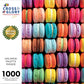 Art Puzzle – Macaron Palette Parade – 1000 Piece Jigsaw Puzzle featuring vibrant pastel macaron artwork with beautiful colors, satin finish, and premium eco-friendly quality, perfect for 1000 piece jigsaw puzzles for adults.