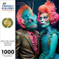 Alien Puzzle – Meet the Aliens: Nymira and Dantar – 1000 Piece Jigsaw Puzzle featuring beautiful artwork of two detailed alien characters with satin finish, premium quality, and eco-friendly materials, perfect as 1000 piece jigsaw puzzles for adults.